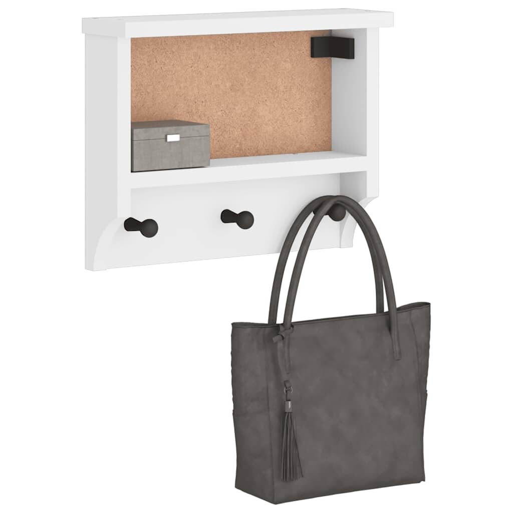 vidaXL Стенна закачалка за палта SANDNES Бяла 45x12x35 cm