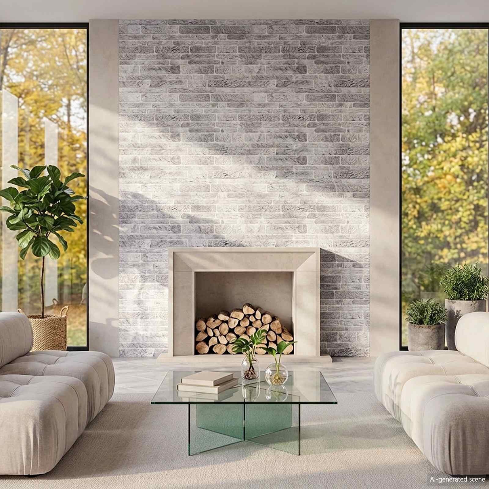 vidaXL Стенни панели 10 бр. 100 x 50 cm Светлосив и бял EPS пяна