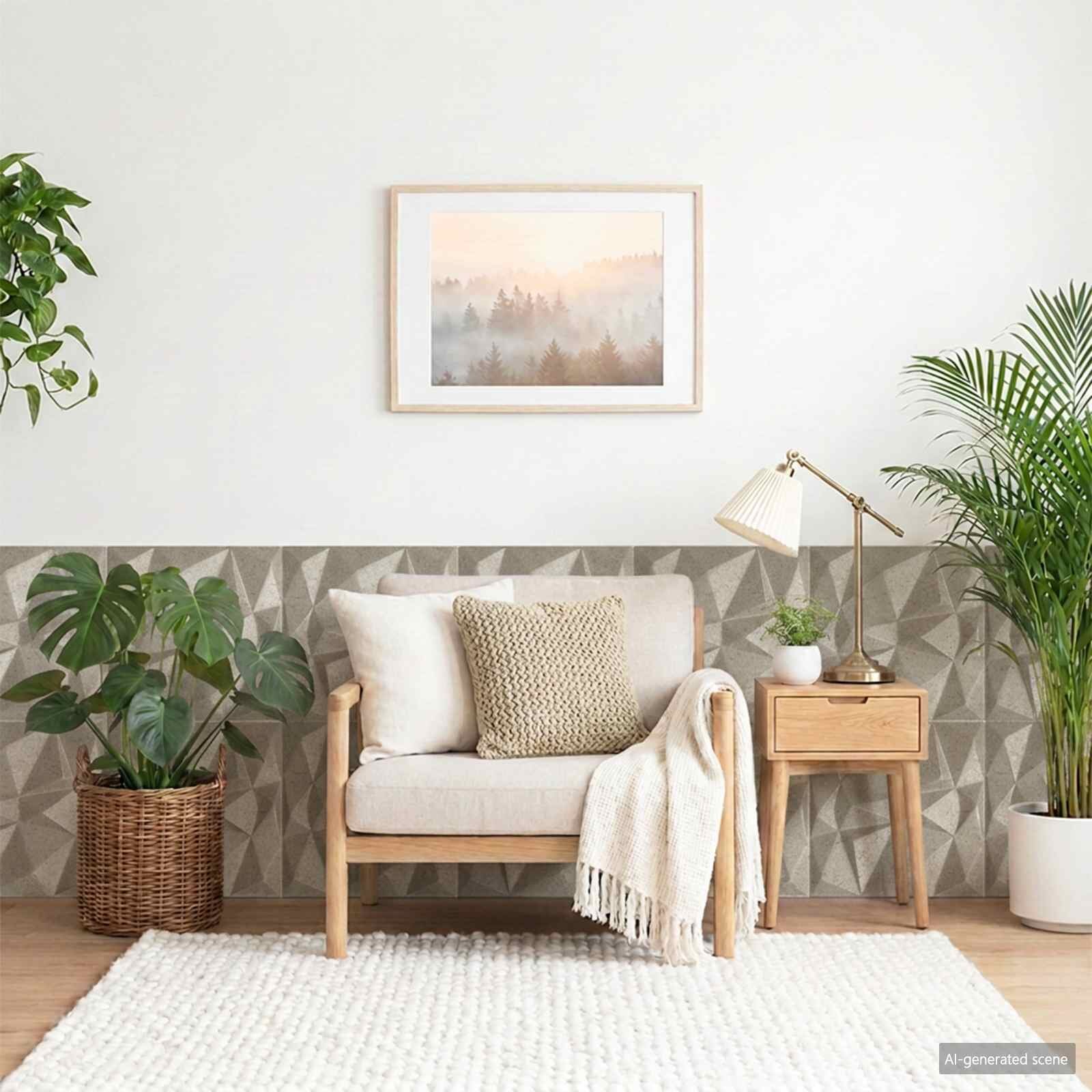 vidaXL Стенни панели 12 бр. 50 x 50 cm Диамант Бетон XPS Пяна