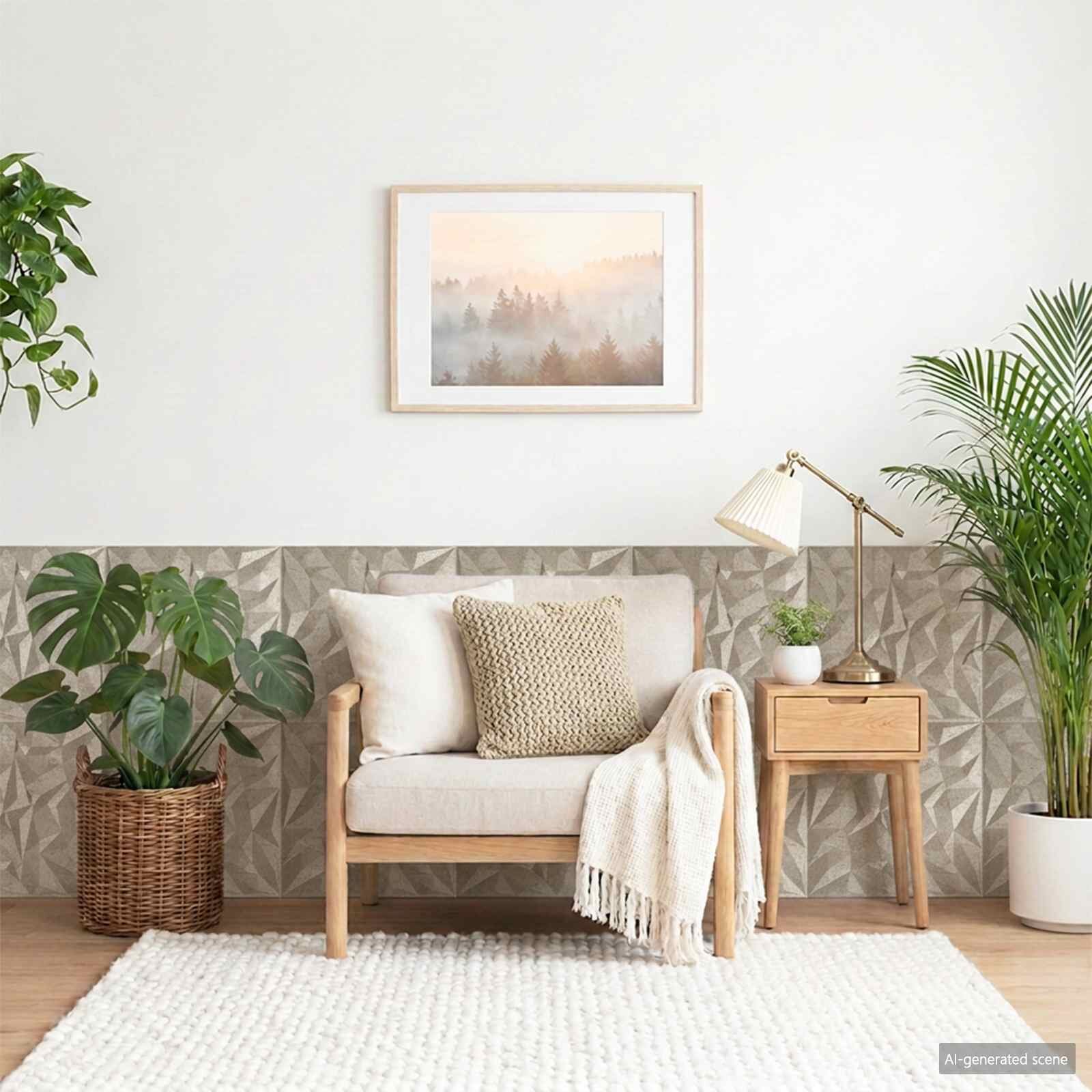 vidaXL Стенни панели 48 бр. 50 x 50 cm Аметист Бетон XPS Пяна