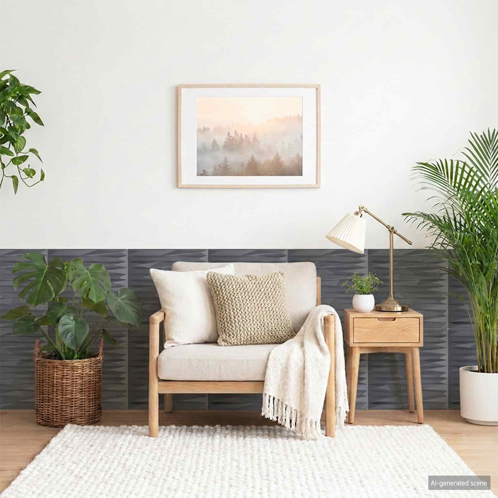vidaXL Стенни панели 48 бр. 50 x 50 cm Каменисто сиво XPS Пяна