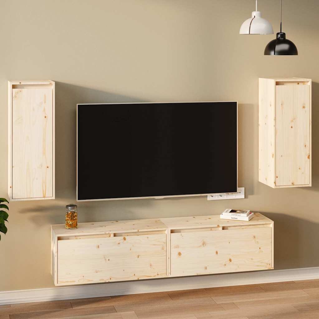 vidaXL Стенни шкафове 2 бр 30x30x80 см бор масив