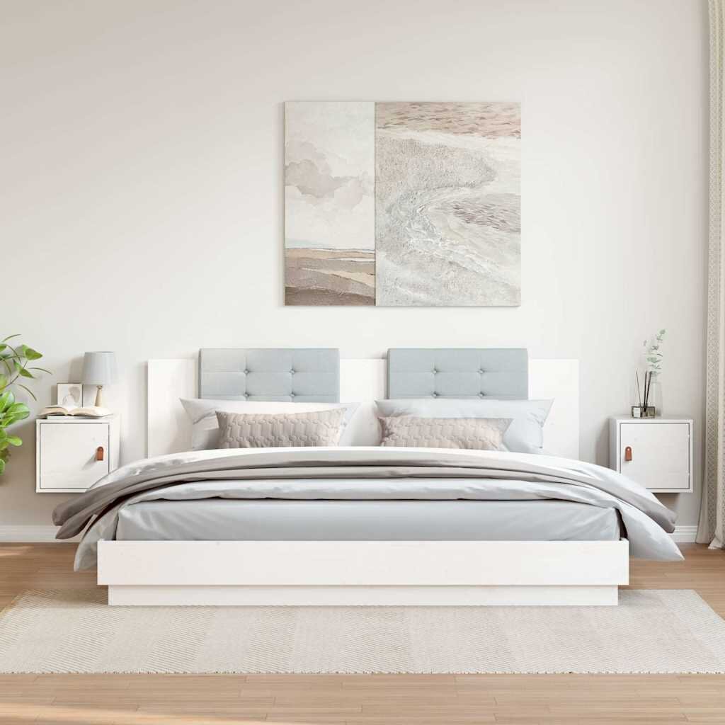 vidaXL Стенни шкафове 2 бр бели 315x30x30 см бор масив