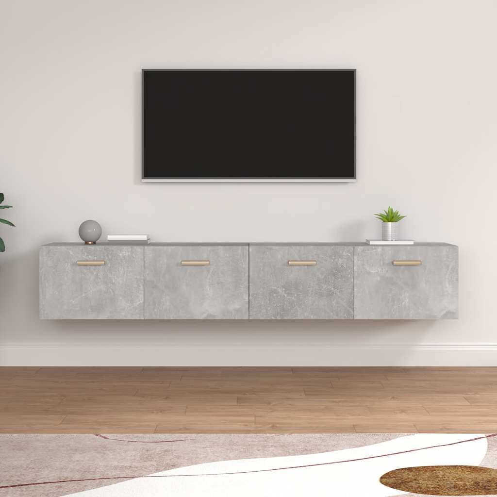 vidaXL Стенни шкафове 2 бр бетонно сиви 100x365x35 см инженерно дърво