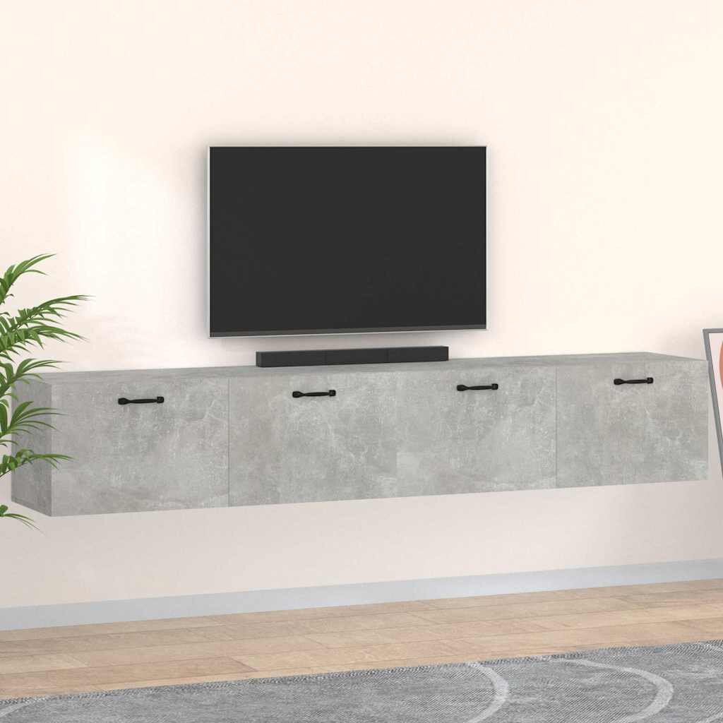 vidaXL Стенни шкафове 2 бр бетонно сиви 100x365x35 см инженерно дърво