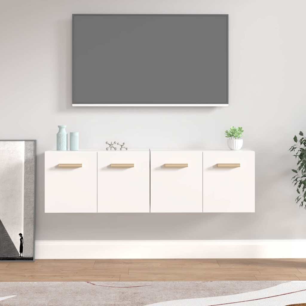 vidaXL Стенни шкафове 2 бр Бял 60x365x35 см инженерно дърво