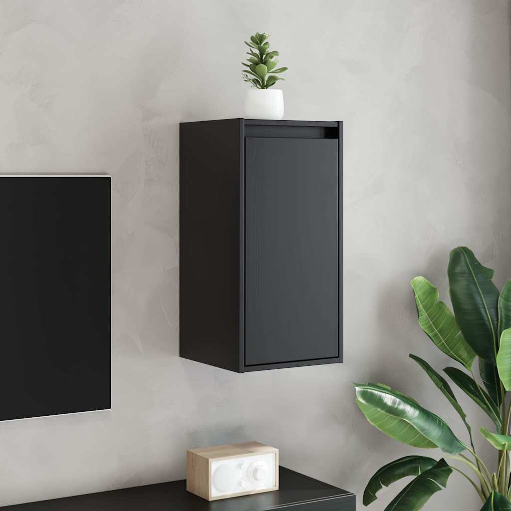 vidaXL Стенни шкафове 2 бр черни 30x30x60 см бор масив