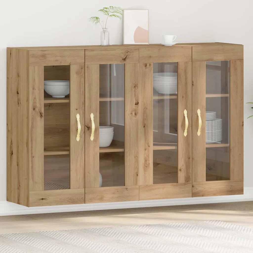 vidaXL Стенни шкафове 2 бр. Дъб 695 x 34 x 90 см Инженерна дървесина