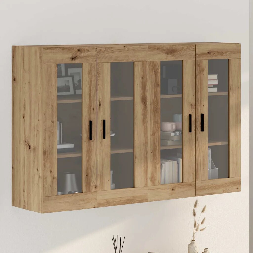 vidaXL Стенни шкафове 2 бр. дъб артизан 695 x 34 x 90 см