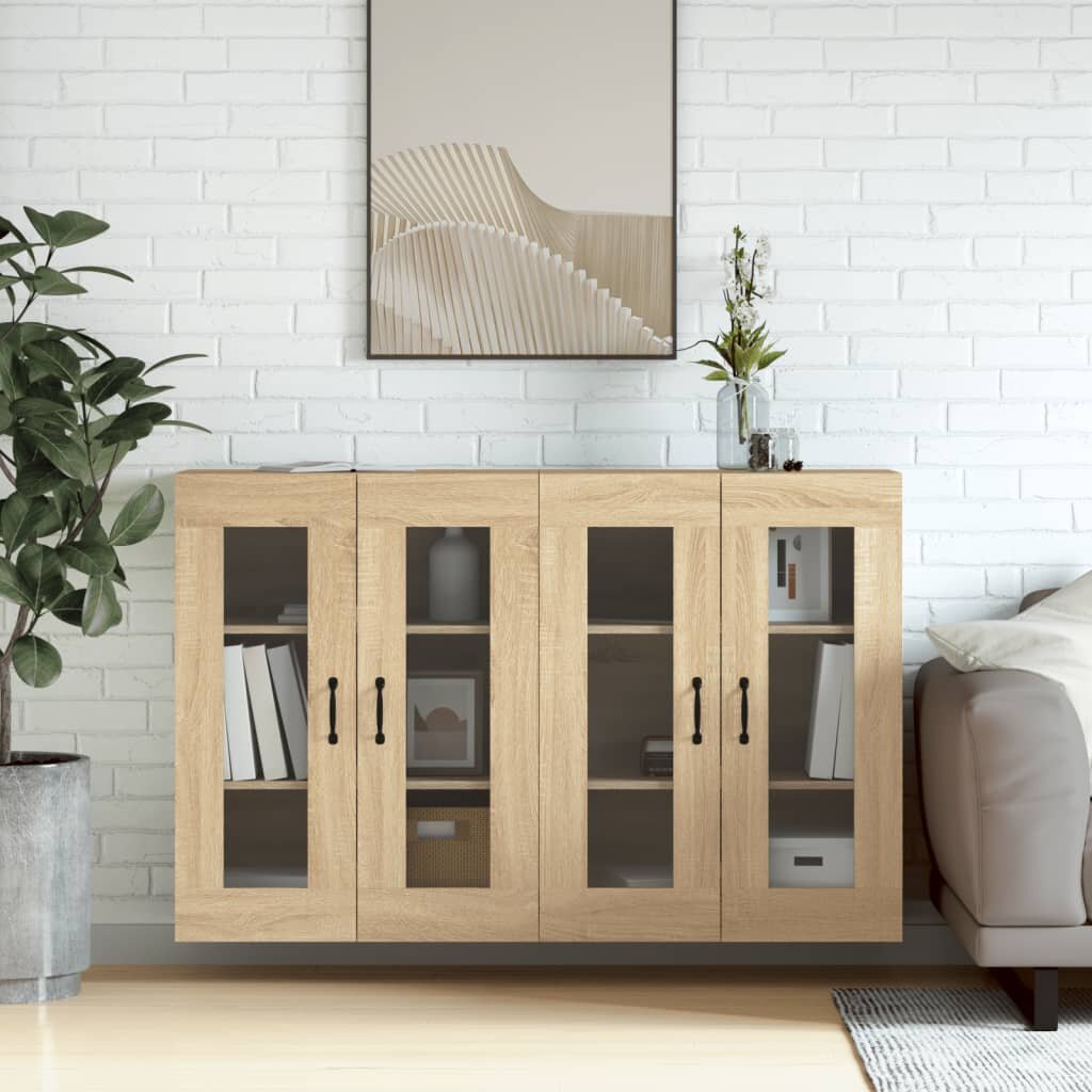 vidaXL Стенни шкафове 2 бр дъб сонома инженерно дърво
