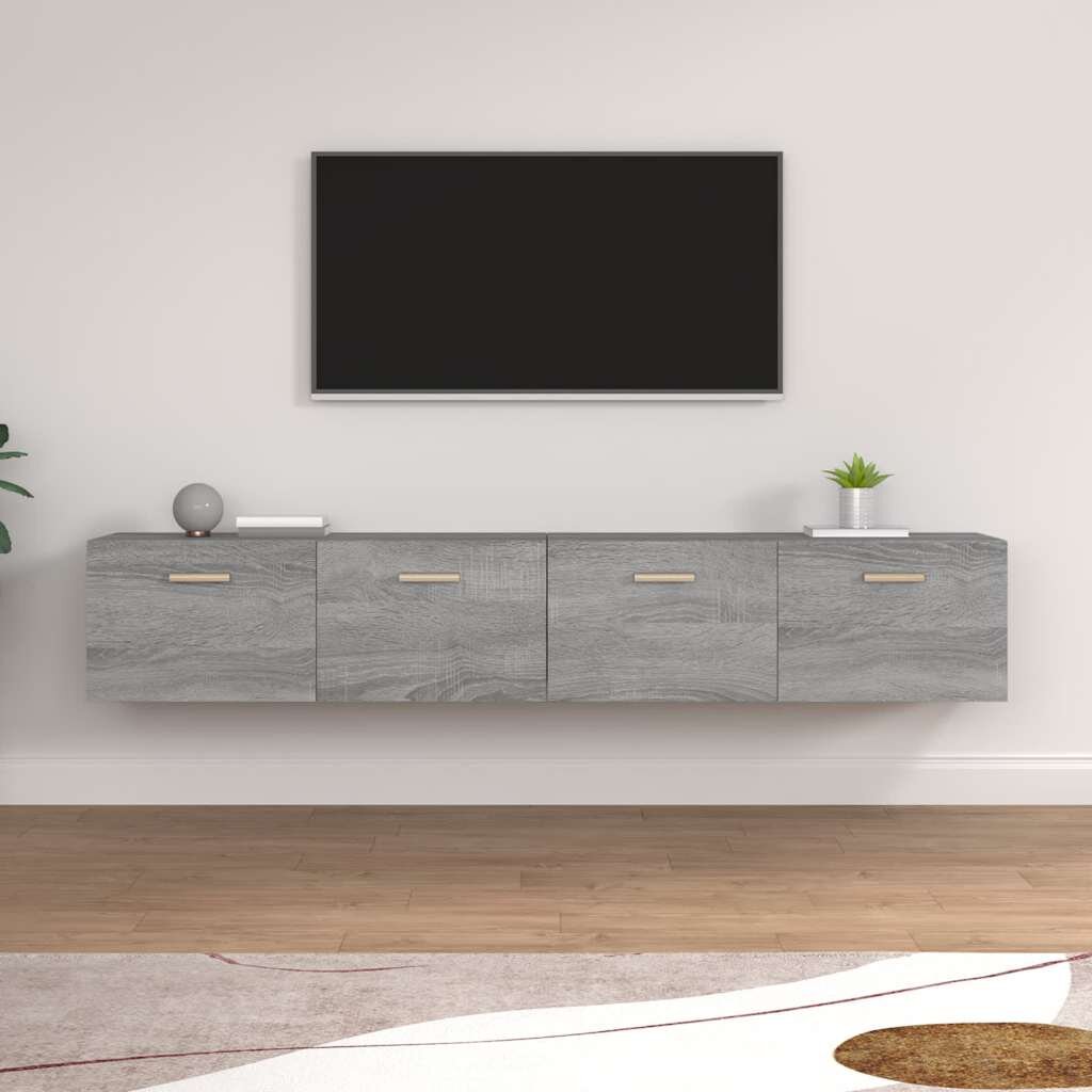vidaXL Стенни шкафове 2 бр Сив сонома 100x365x35 см инженерно дърво