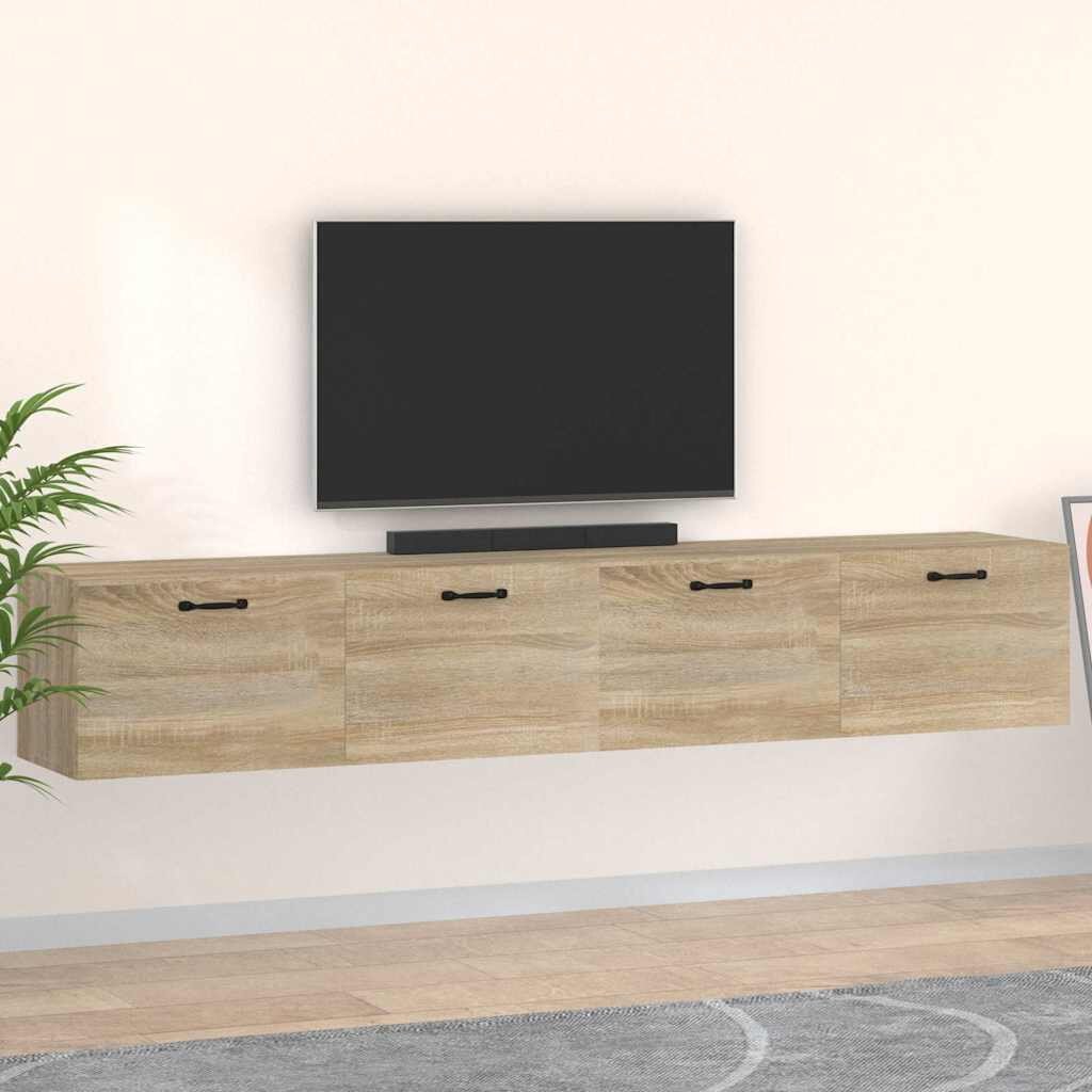 vidaXL Стенни шкафове 2 бр сонома дъб 100x365x35 см инженерно дърво