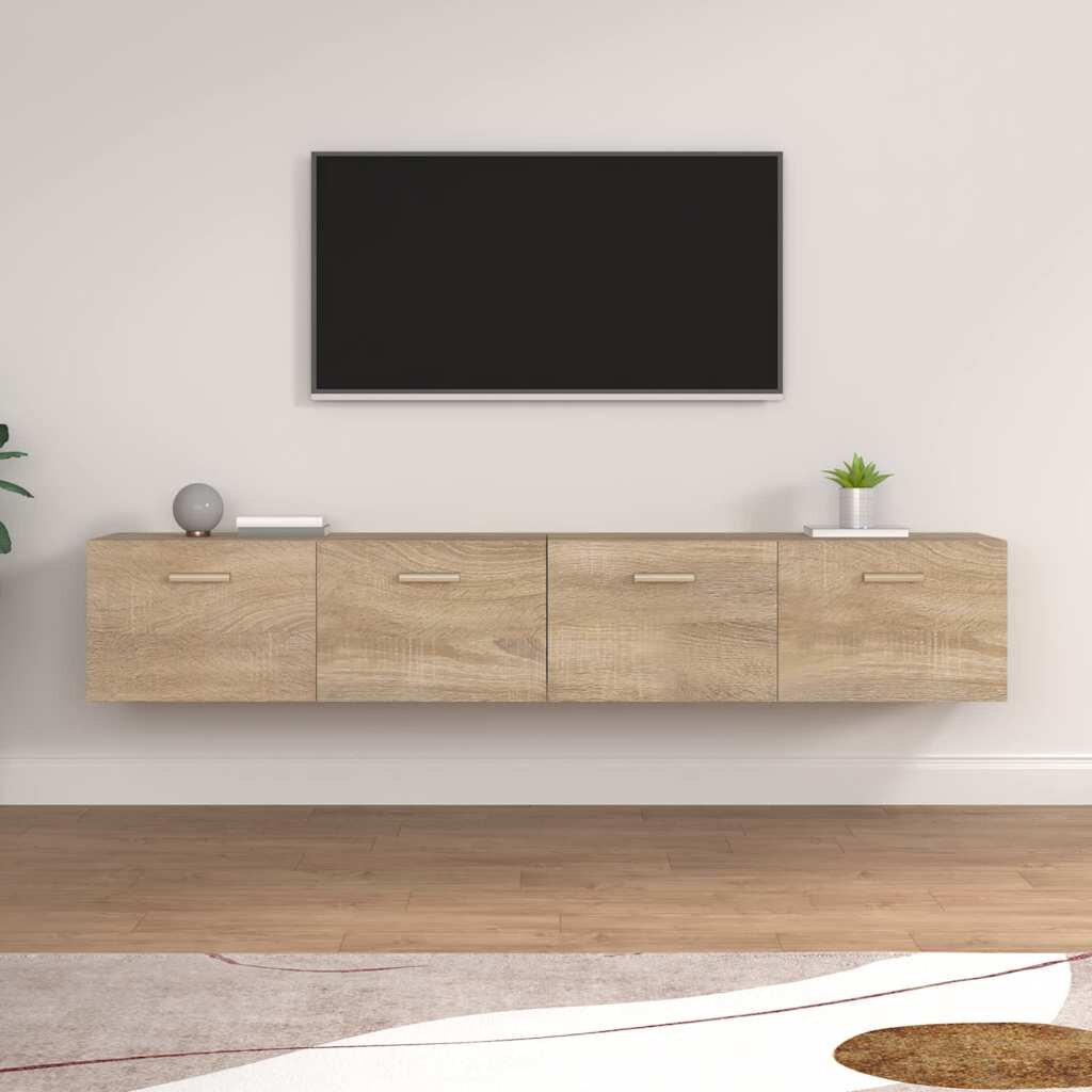 vidaXL Стенни шкафове 2 бр сонома дъб 100x365x35 см инженерно дърво
