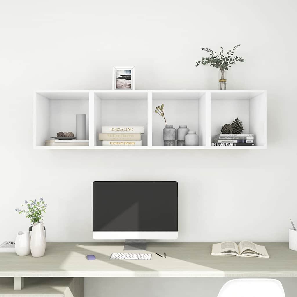 vidaXL Стенни шкафове 4 бр бели 37x37x37 см инженерно дърво