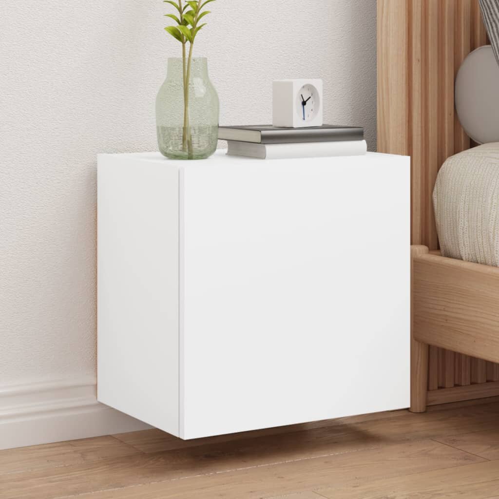 vidaXL Стенни ТB шкафове 2 бр бели 405x30x40 см инженерно дърво