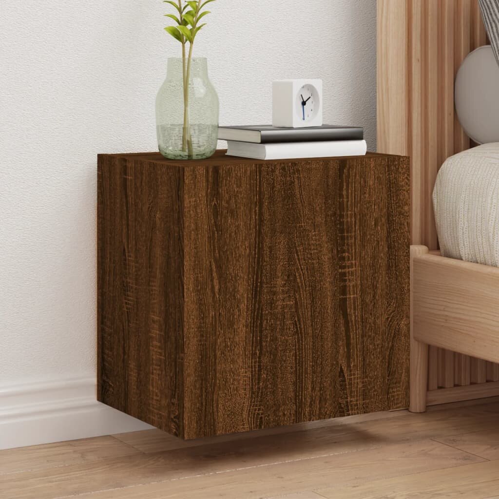 vidaXL Стенни ТВ шкафове 2 бр кафяв дъб 405x30x40 см инженерно дърво