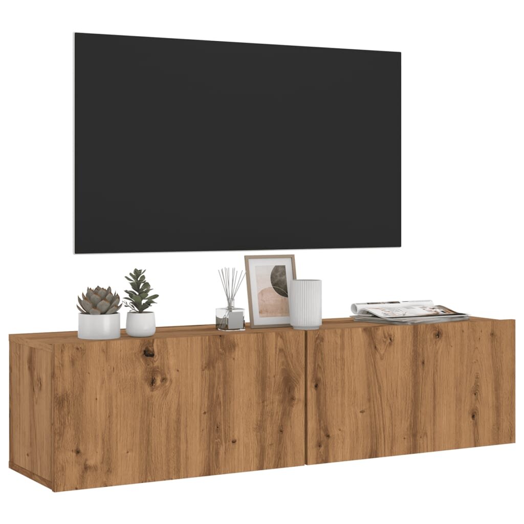 vidaXL Стенни ТВ шкафове дъб артизан 120x30x30 см инженерно дърво