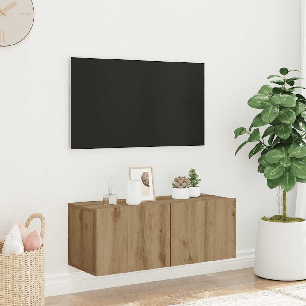 vidaXL Стенни ТВ шкафове дъб артизан 80x30x30 см инженерно дърво