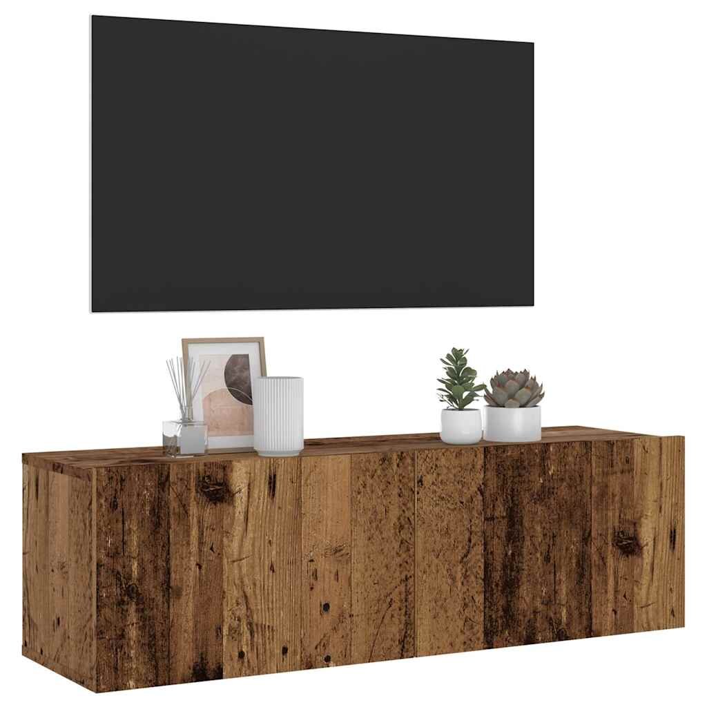 vidaXL Стенни ТВ шкафове старо дърво 100x30x30 см инженерно дърво
