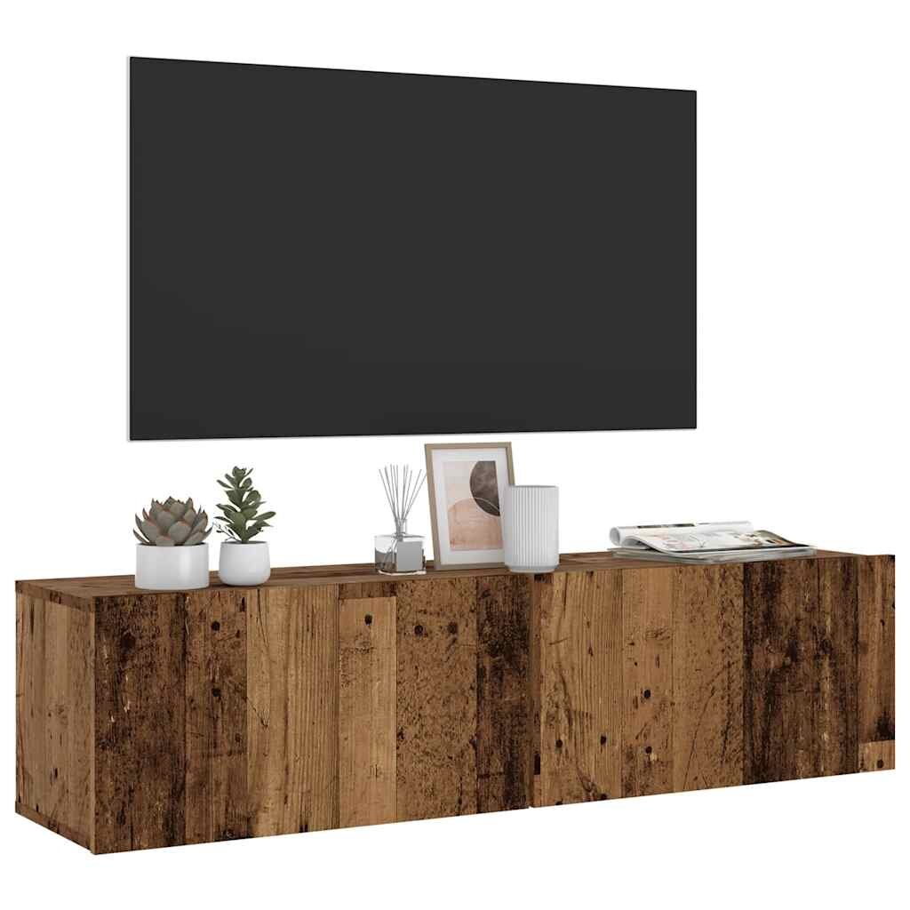 vidaXL Стенни ТВ шкафове старо дърво 120x30x30 см инженерно дърво