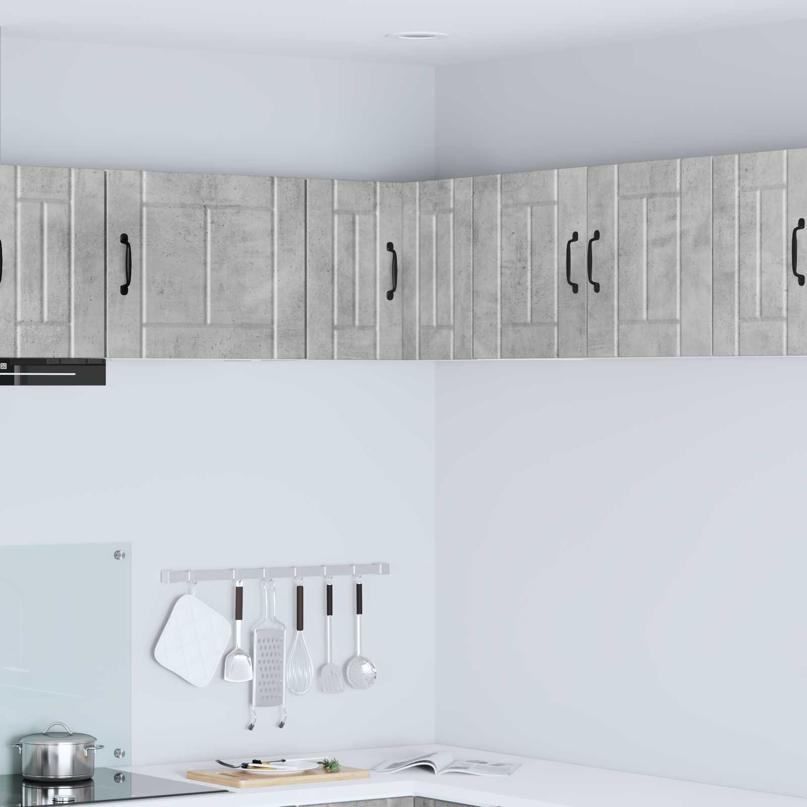 vidaXL Стенно ъглово шкафче LUCCA Бетонно сиво 57 x 57 x 40 см