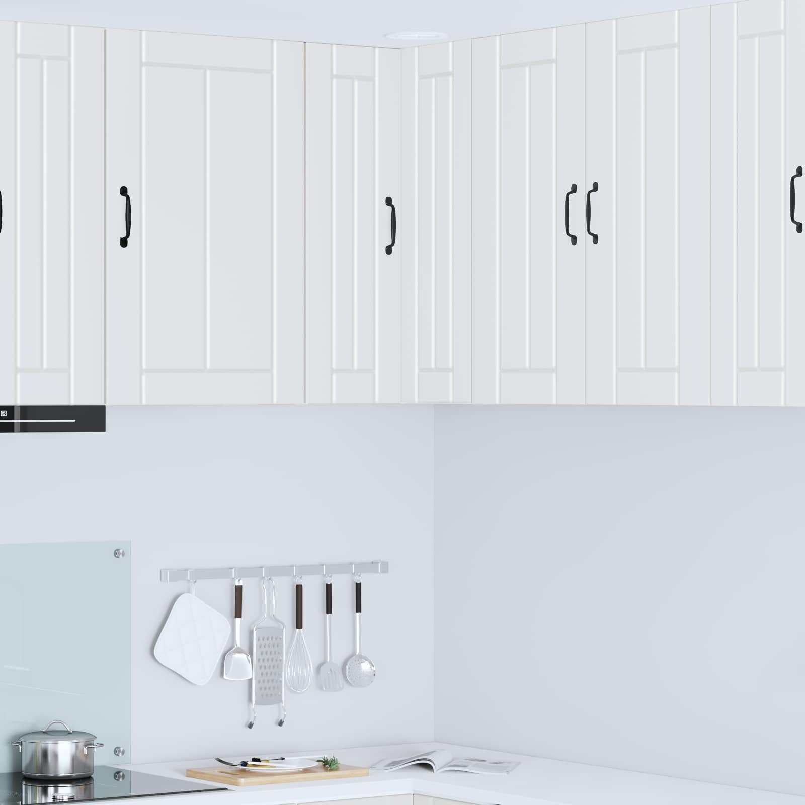 vidaXL Стенно ъглово шкафче LUCCA Бяло 57 x 57 x 80 см