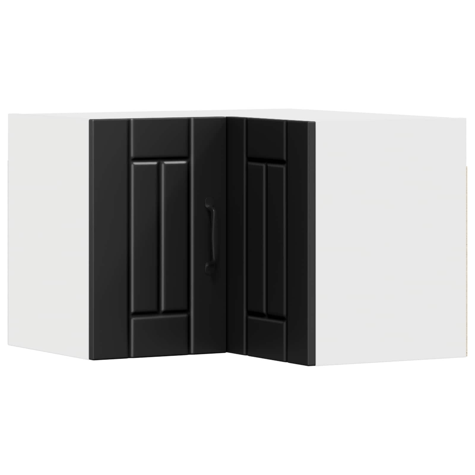 vidaXL Стенно ъглово шкафче LUCCA Черно 57 x 57 x 40 см