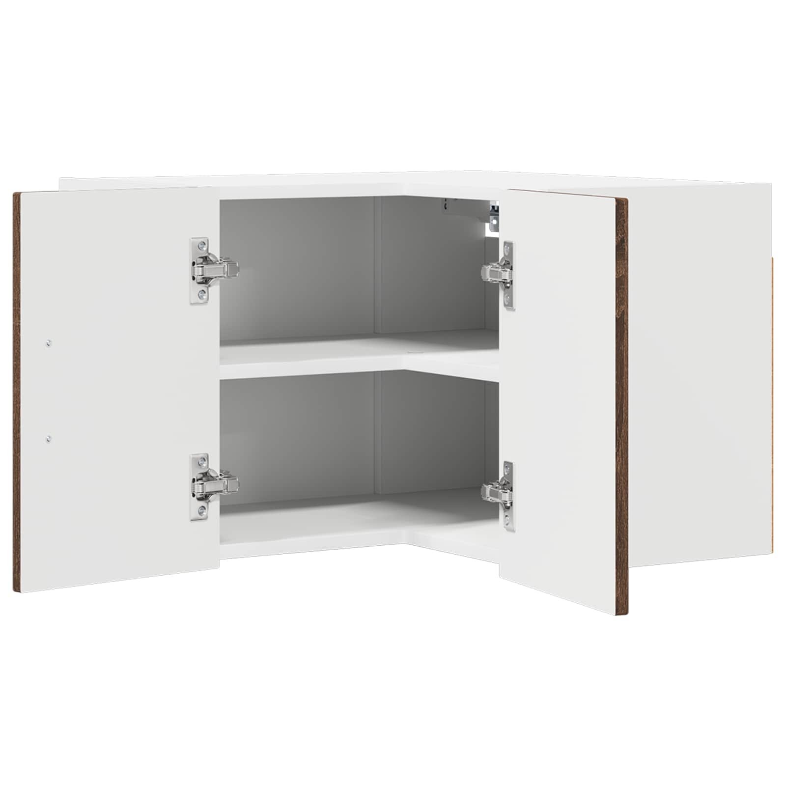 vidaXL Стенно ъглово шкафче LUCCA Кафяв дъб 57 x 57 x 40 см