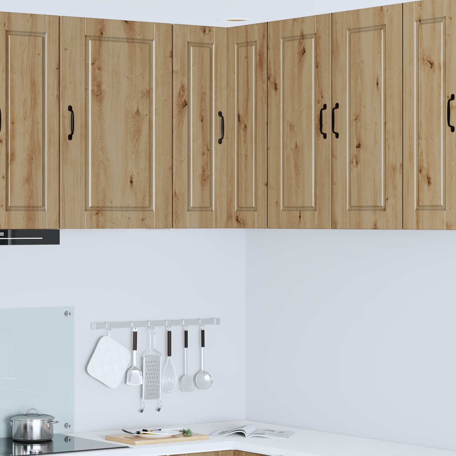 vidaXL Стенно ъглово шкафче PORTO Дъб 57 x 57 x 80 см