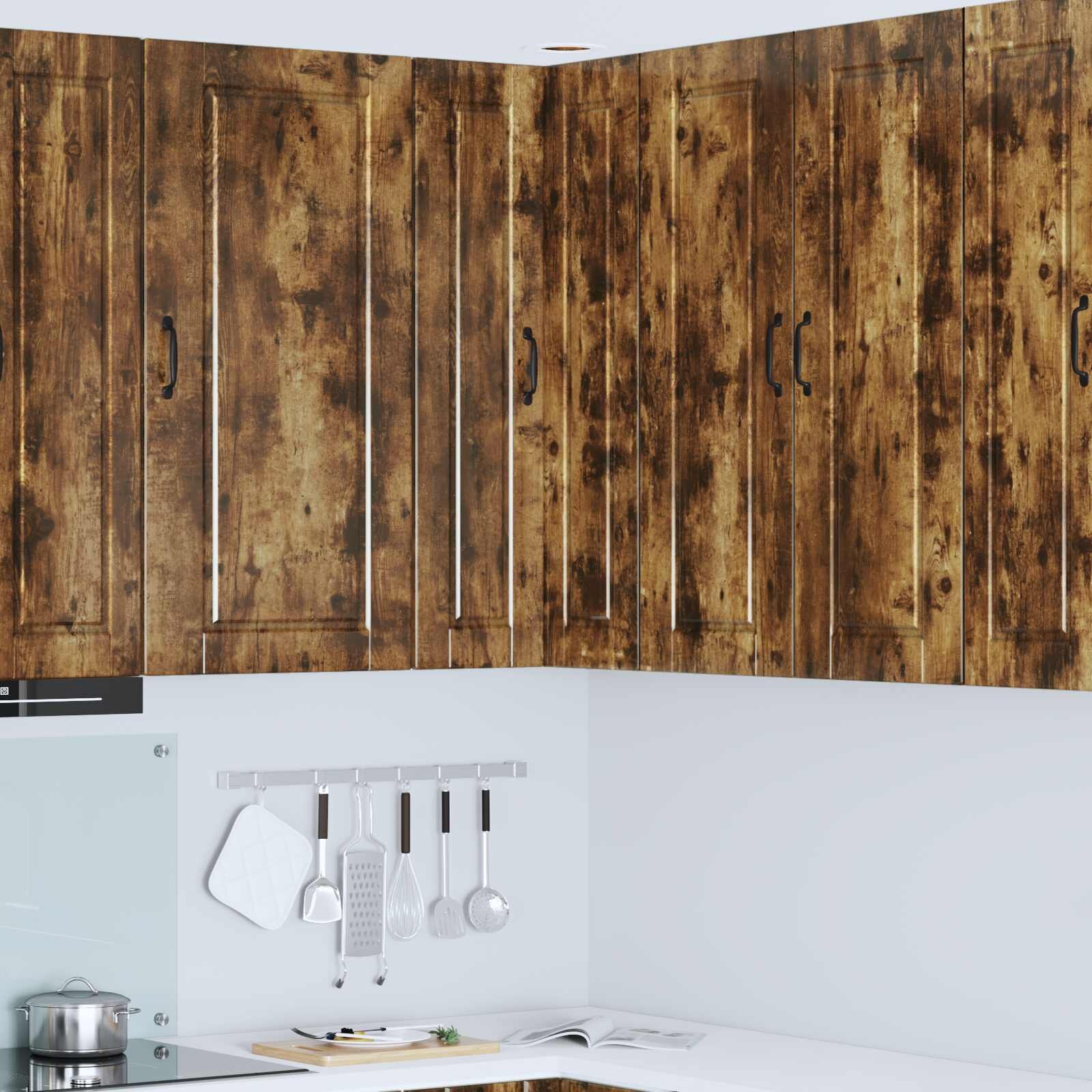 vidaXL Стенно ъглово шкафче PORTO Димян дъб 57 x 57 x 100 см