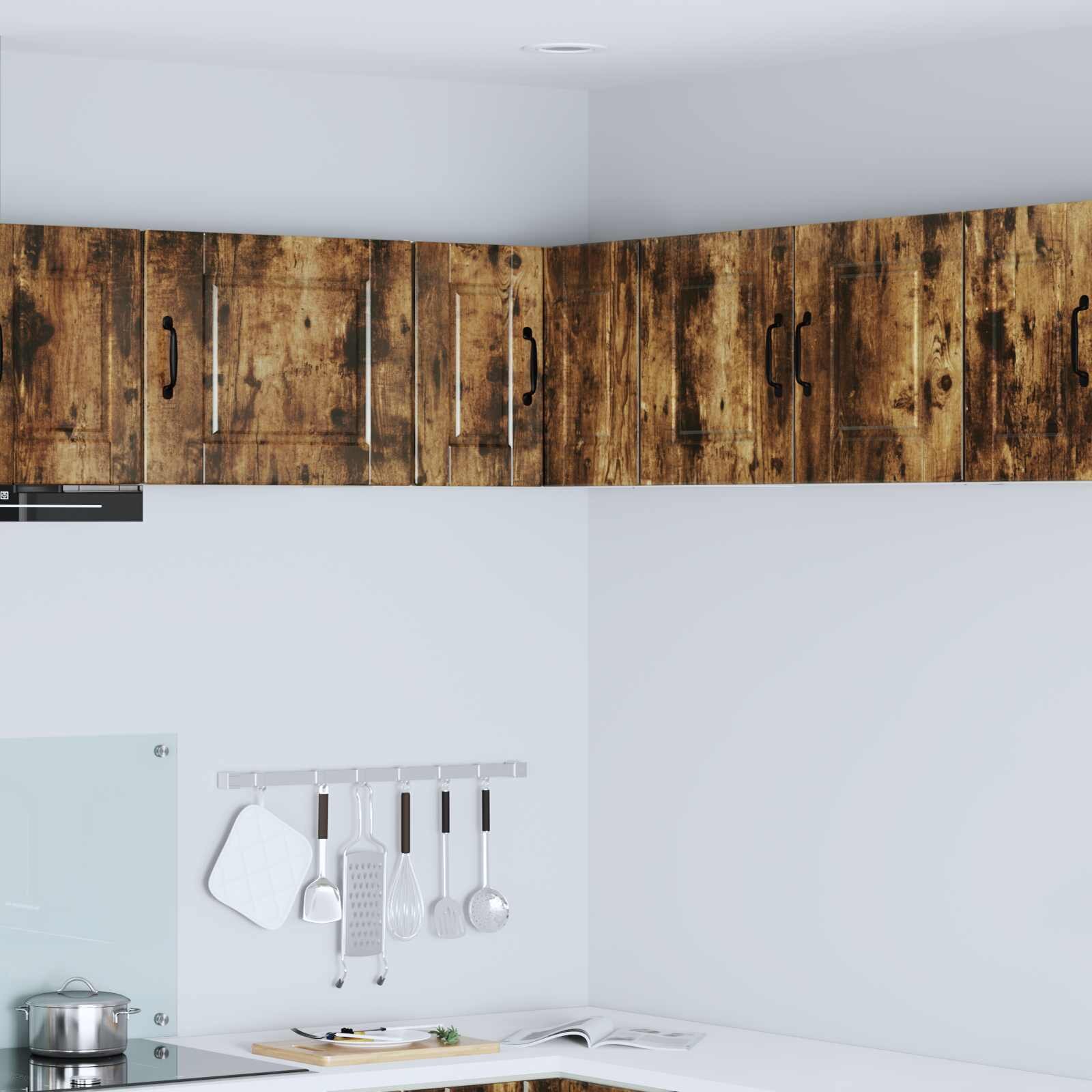 vidaXL Стенно ъглово шкафче PORTO Димян дъб 57 x 57 x 40 см