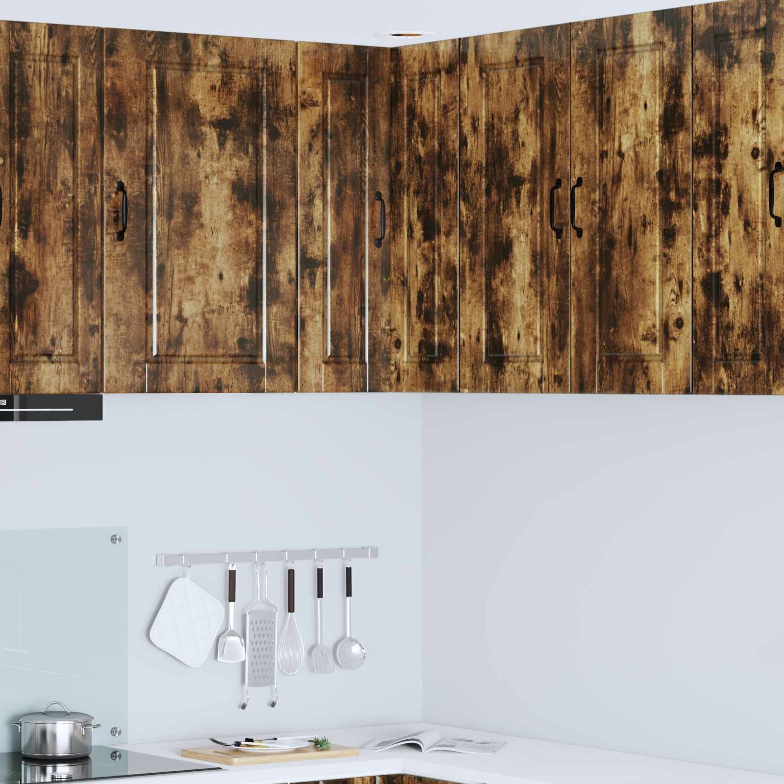 vidaXL Стенно ъглово шкафче PORTO Димян дъб 57 x 57 x 80 см