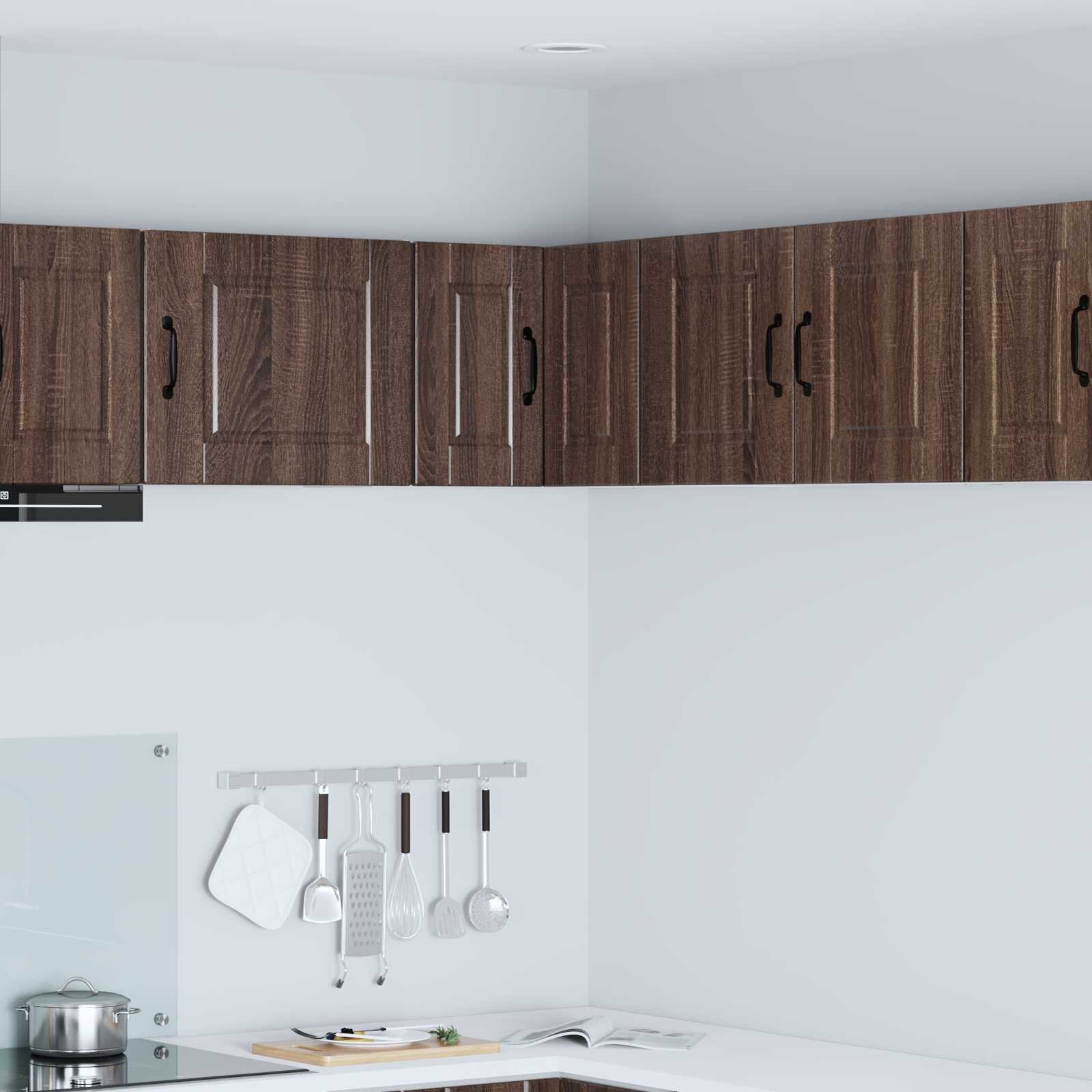 vidaXL Стенно ъглово шкафче PORTO Кафяв дъб 57 x 57 x 40 см