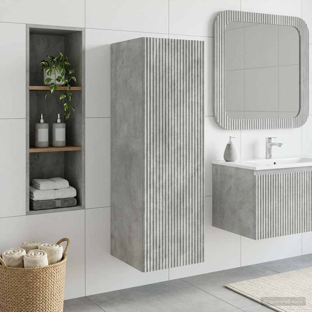 vidaXL Стенно Баня Кабинет Бетонно сиво 33 x 345 x 100 см