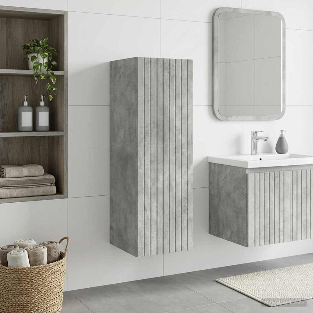 vidaXL Стенно Баня Кабинет Бетонно сиво 33 x 345 x 60 см