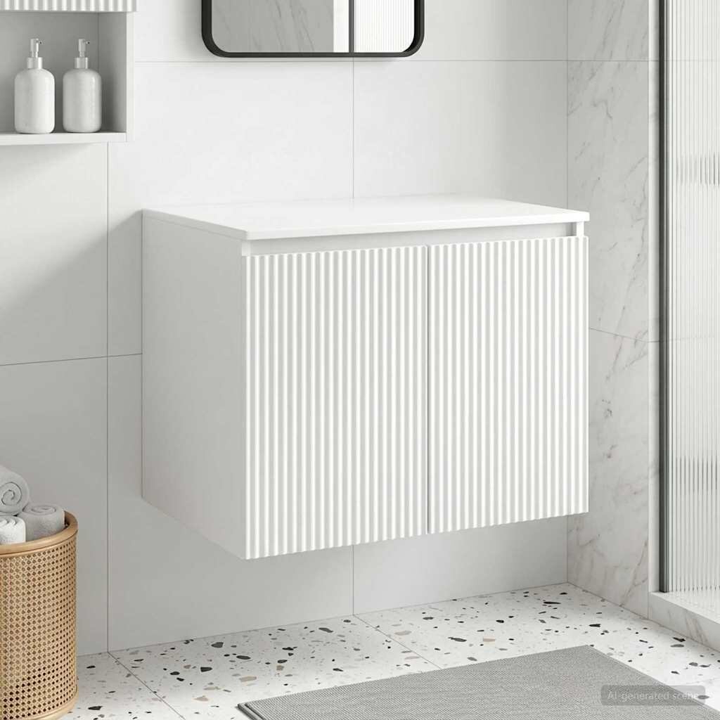 vidaXL Стенно Баня Кабинет Бяло 625 x 445 x 50 см