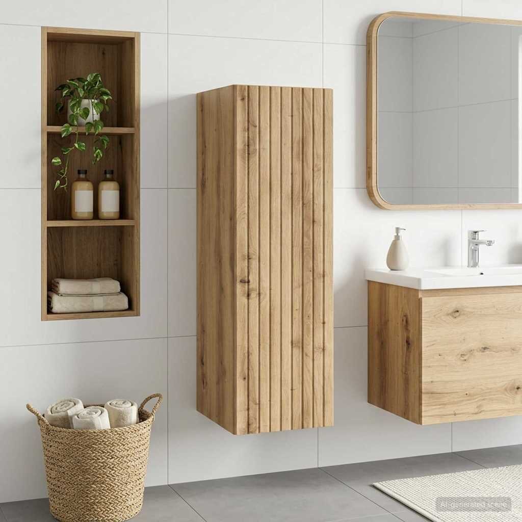 vidaXL Стенно Баня Кабинет Дъб артизан 33 x 345 x 100 см