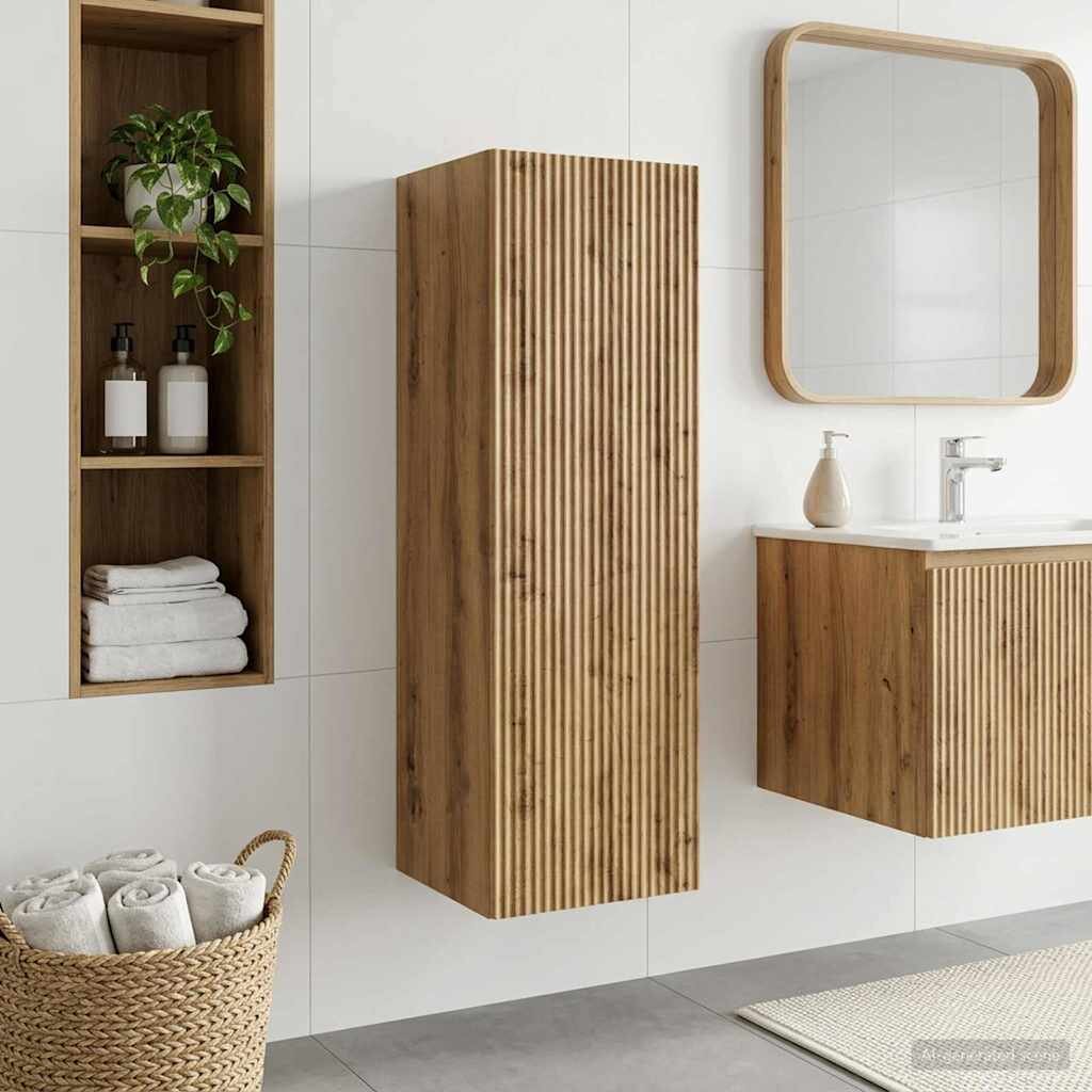 vidaXL Стенно Баня Кабинет Дъб артизан 33 x 345 x 60 см