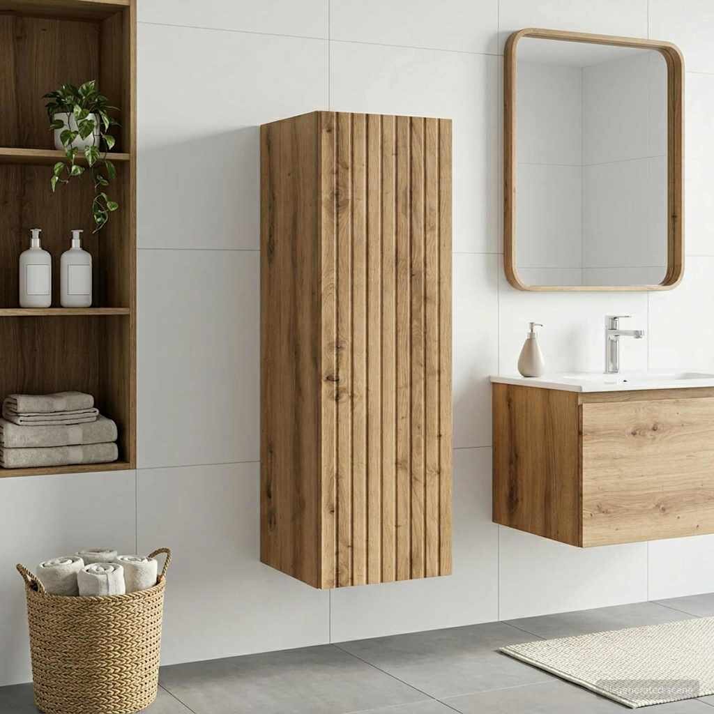 vidaXL Стенно Баня Кабинет Дъб артизан 33 x 345 x 60 см