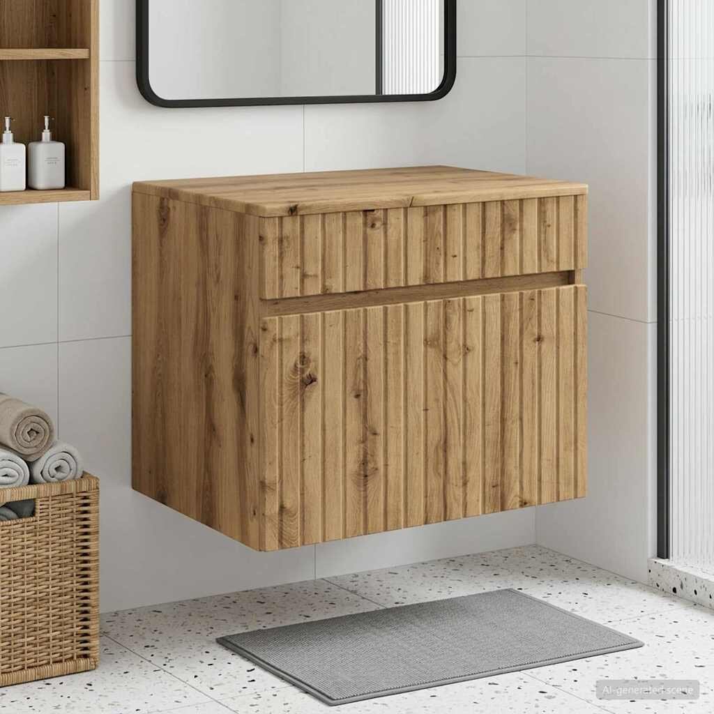 vidaXL Стенно Баня Кабинет Дъб артизан 59 x 445 x 50 см