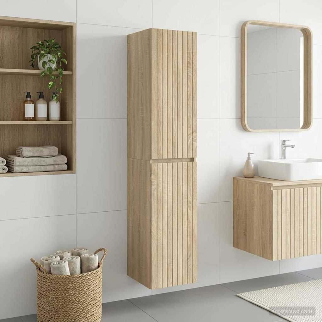 vidaXL Стенно Баня Кабинет Дъб сонома 33 x 345 x 160 см