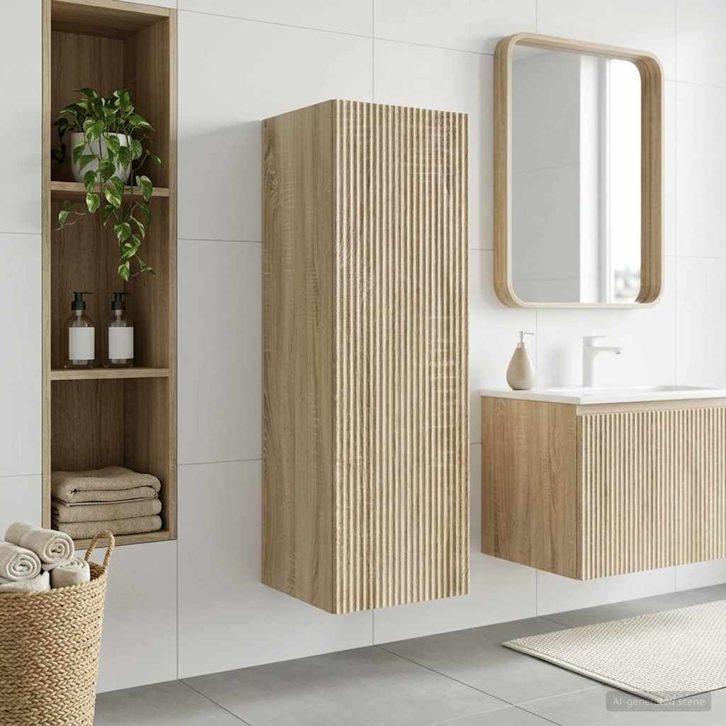 vidaXL Стенно Баня Кабинет Дъб сонома 33 x 345 x 60 см