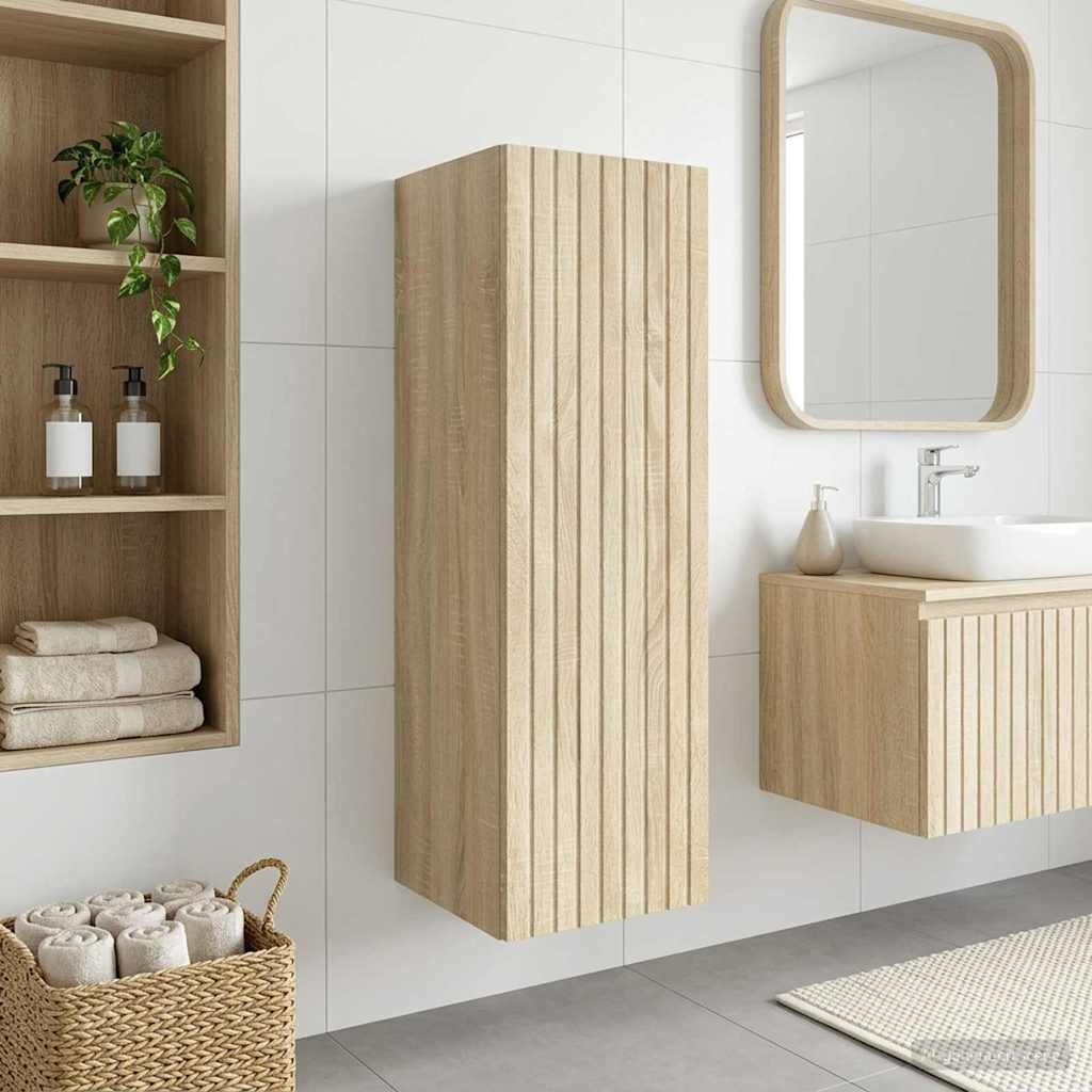 vidaXL Стенно Баня Кабинет Дъб сонома 33 x 345 x 60 см