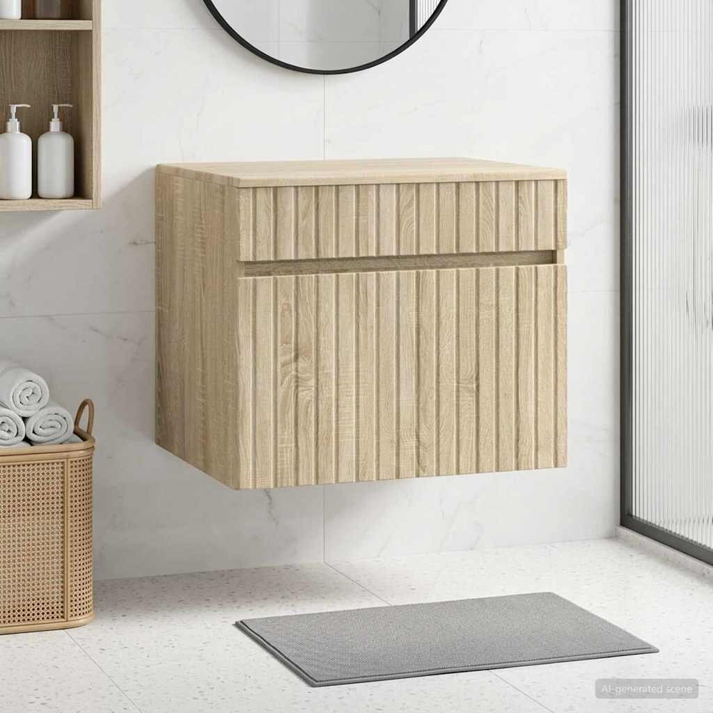 vidaXL Стенно Баня Кабинет Дъб сонома 59 x 445 x 50 см