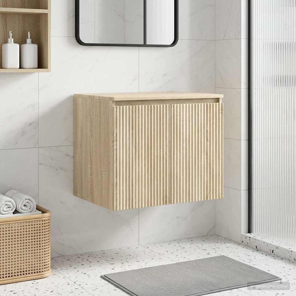 vidaXL Стенно Баня Кабинет Дъб сонома 625 x 445 x 50 см