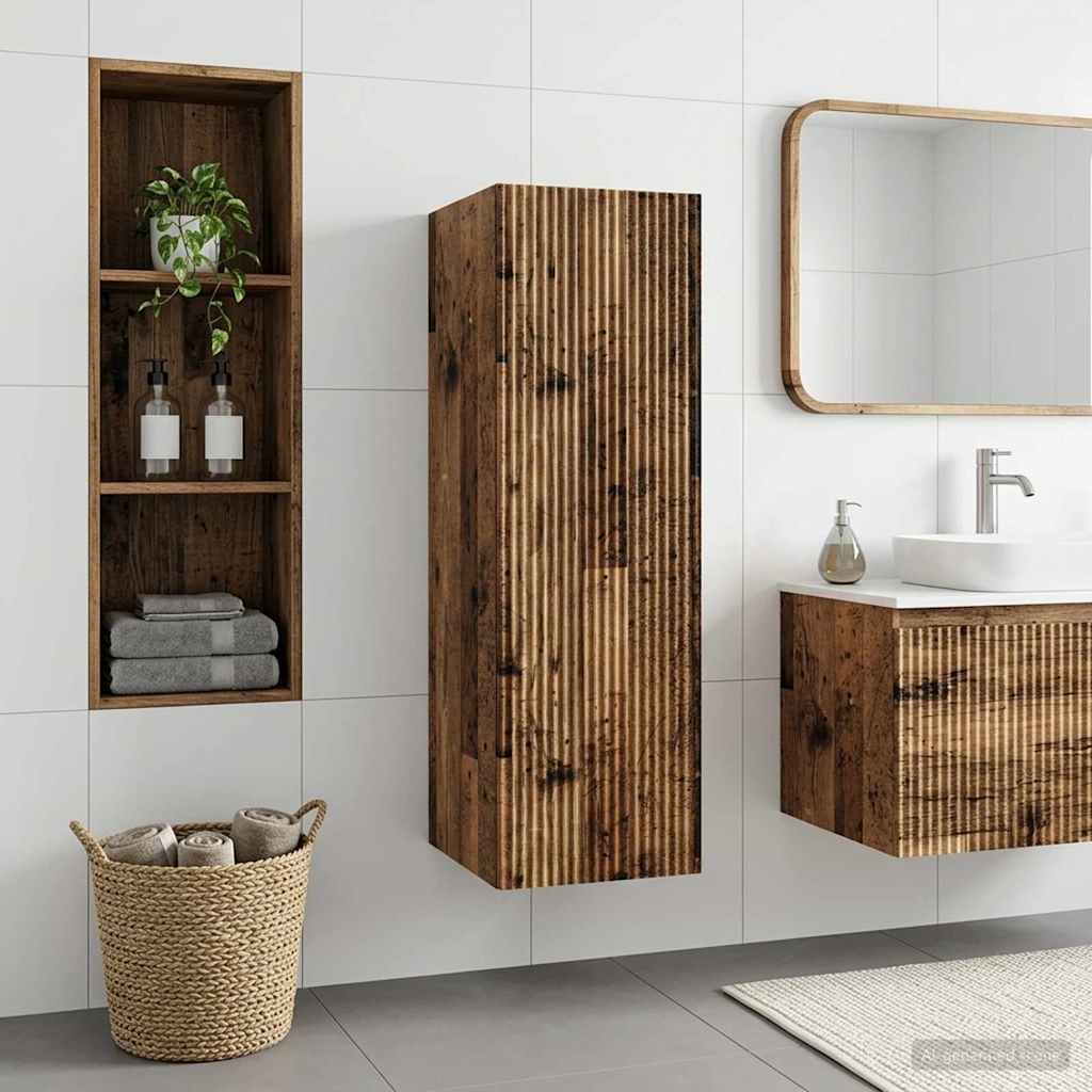 vidaXL Стенно Баня Кабинет Старо дърво 33 x 345 x 100 см