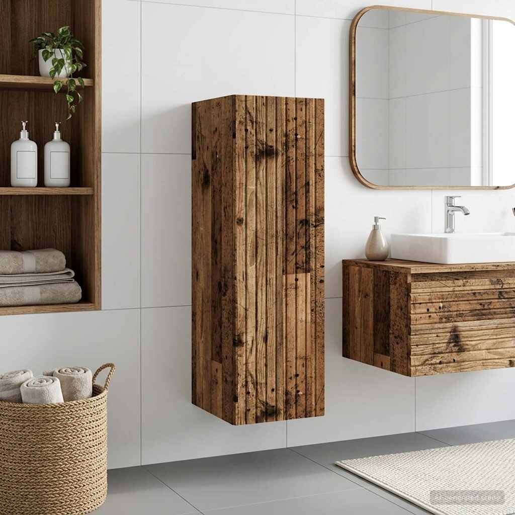 vidaXL Стенно Баня Кабинет Старо дърво 33 x 345 x 60 см