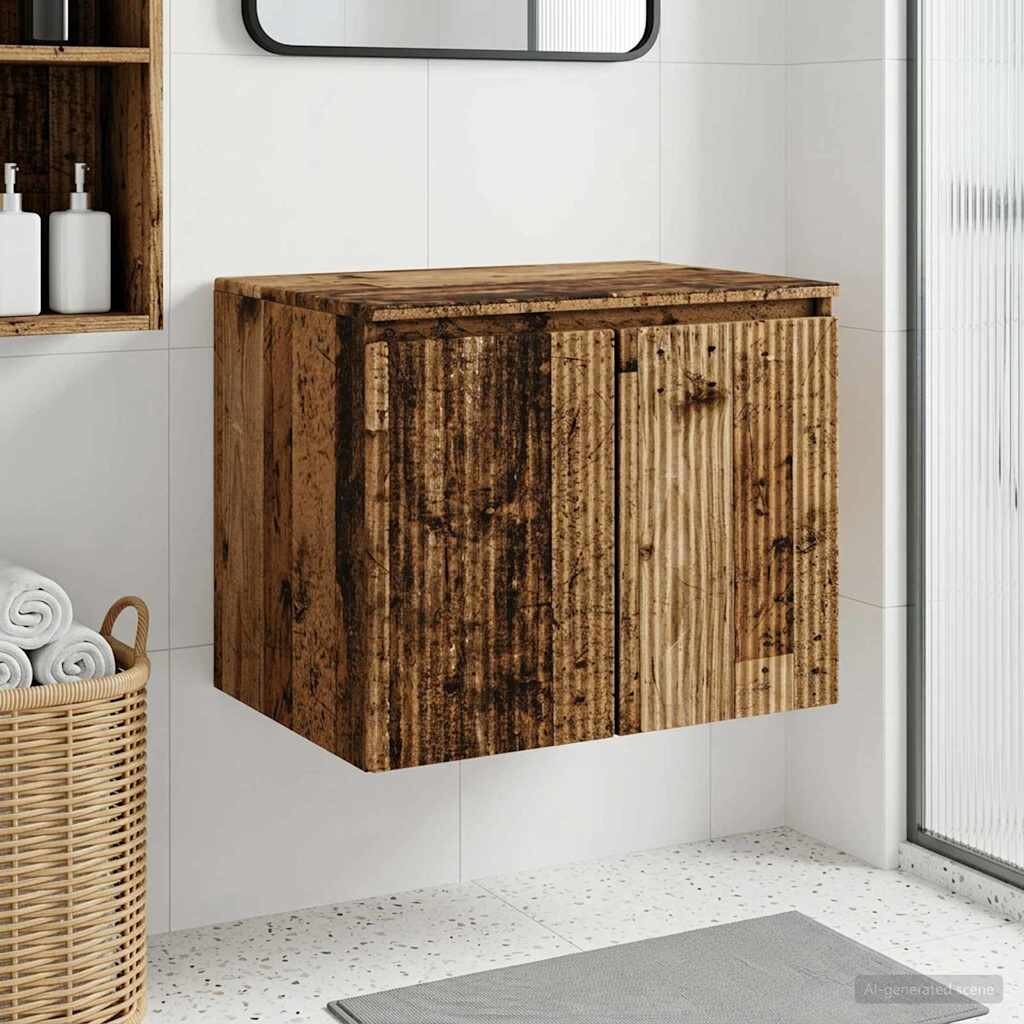 vidaXL Стенно Баня Кабинет Старо дърво 625 x 445 x 50 см