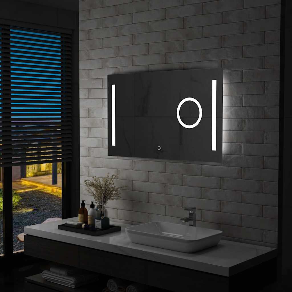 vidaXL Стенно LED огледало за баня с тъч сензор 100x60 см