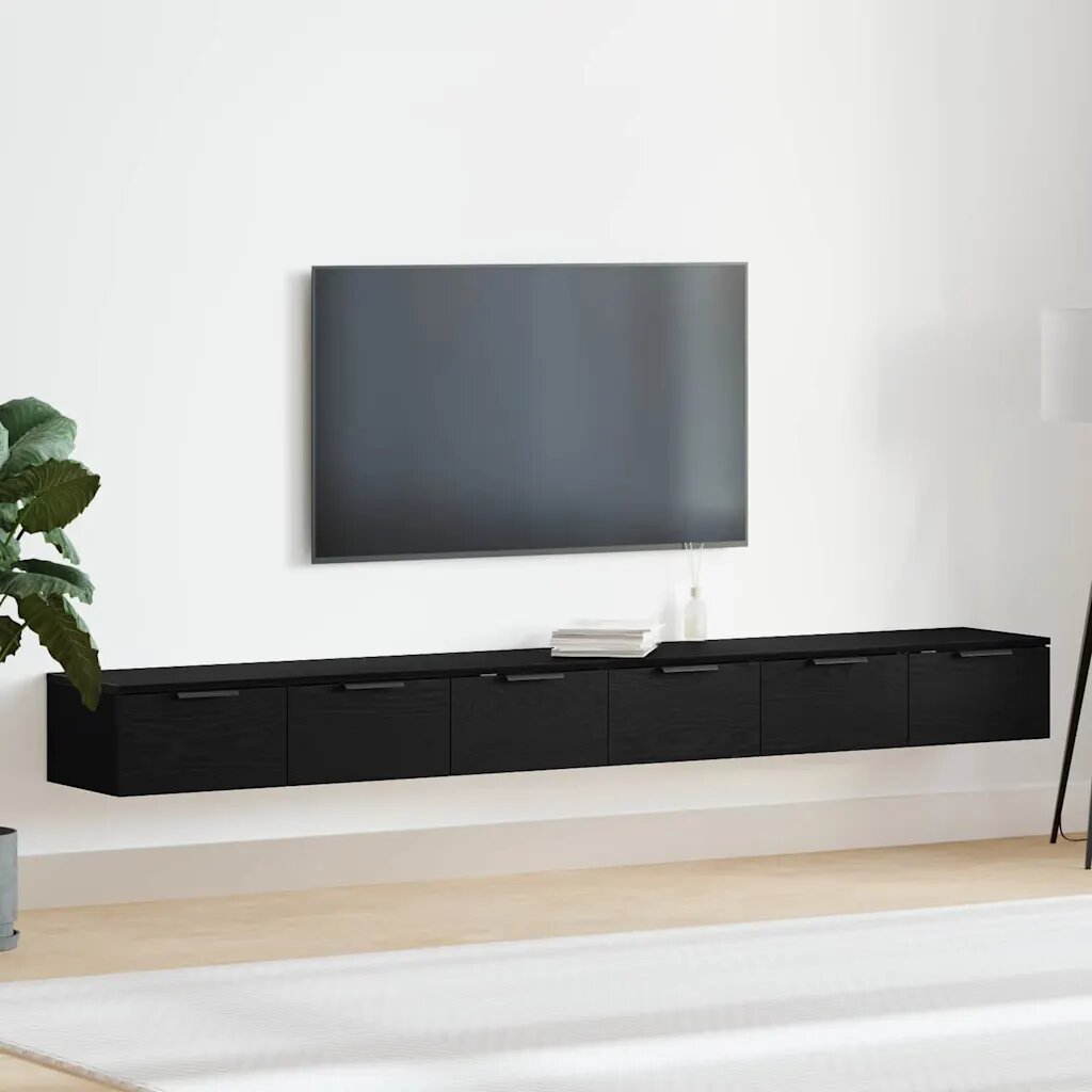 vidaXL Стенно монтиран шкаф 2 бр. Черния дъб 102 x 30 x 20 см
